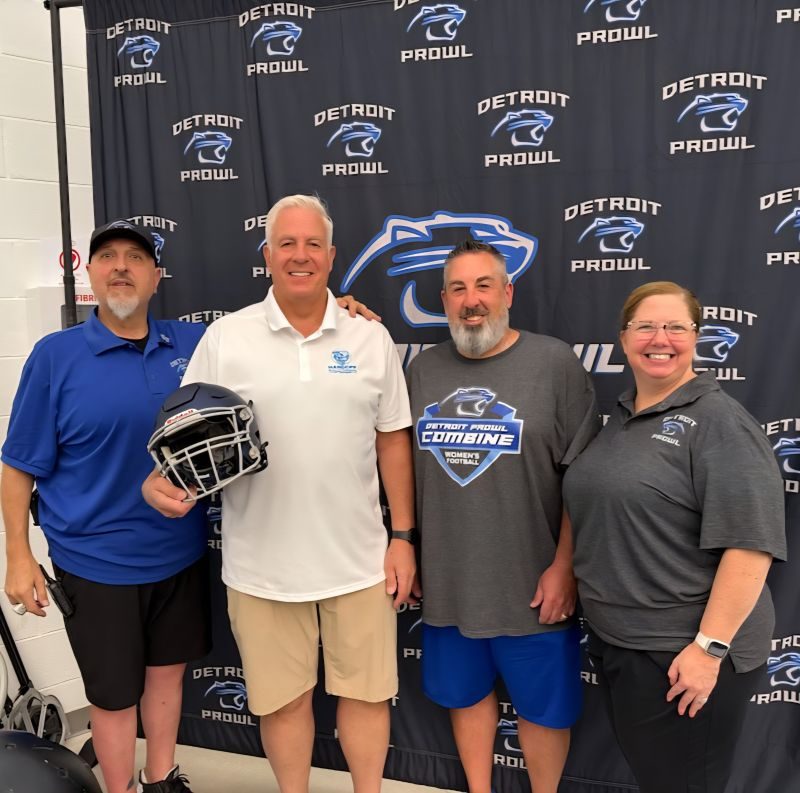 Handoff with the Detroit Prowl women's professional football team
